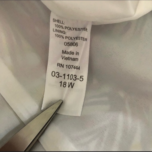 Jessica London Sleeveless Tropical Palm Leaves V Neck Plus Dress - Picture 6 of 6